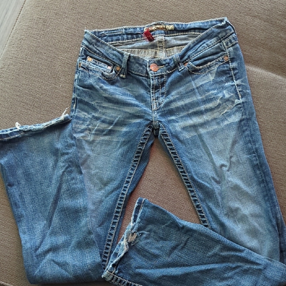 BKE.  Stella.  Size 26 X 33 1/2. Blue Skinny Jeans with Vintage Fading